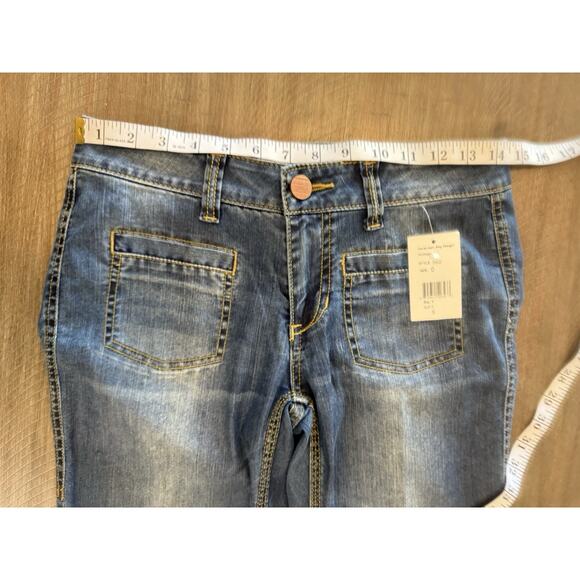 NWT Cabi Patch Pocket Blue Denim Flare Bootcut Jeans Pants Women’s Size 0 NEW - Picture 5 of 13